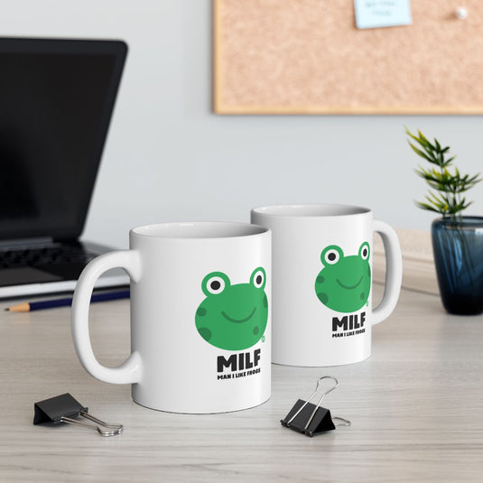 MILF Man I Like Frogs Funny Frog Design Mug