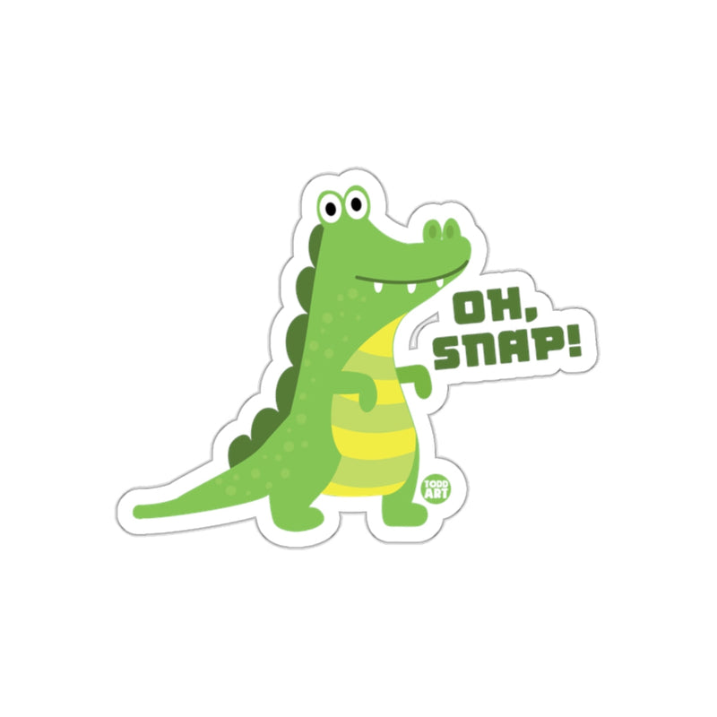 Load image into Gallery viewer, Cartoon Alligator Says Oh Snap Funny Cute Animal sticker

