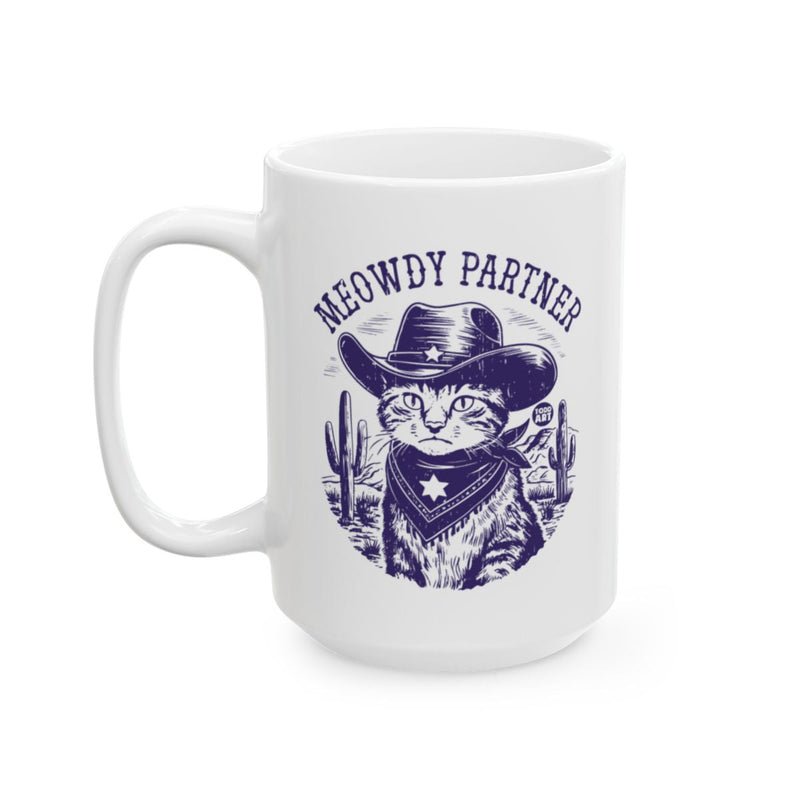 Load image into Gallery viewer, Meowdy Partner Cowboy Cat Mug for Cat Lovers
