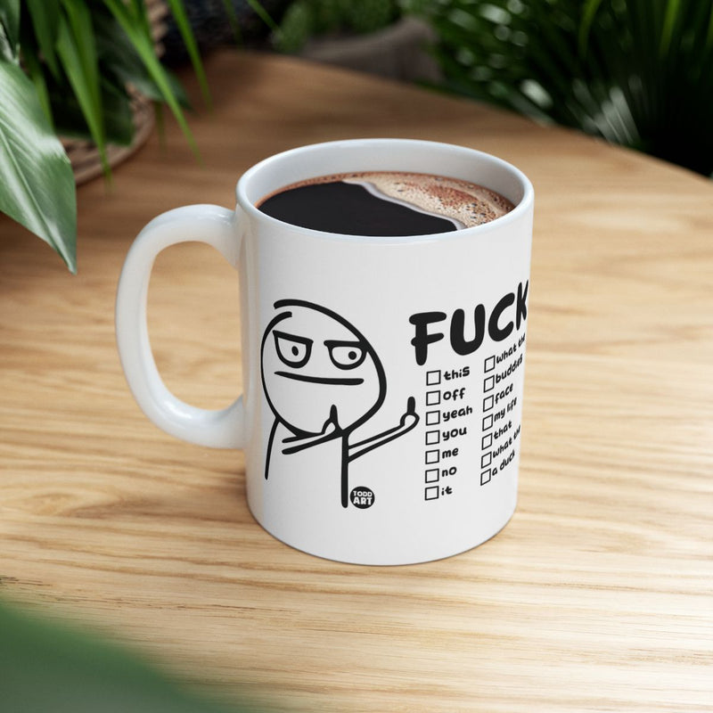 Load image into Gallery viewer, Funny Checklist Design Coffee Mug with Attitude
