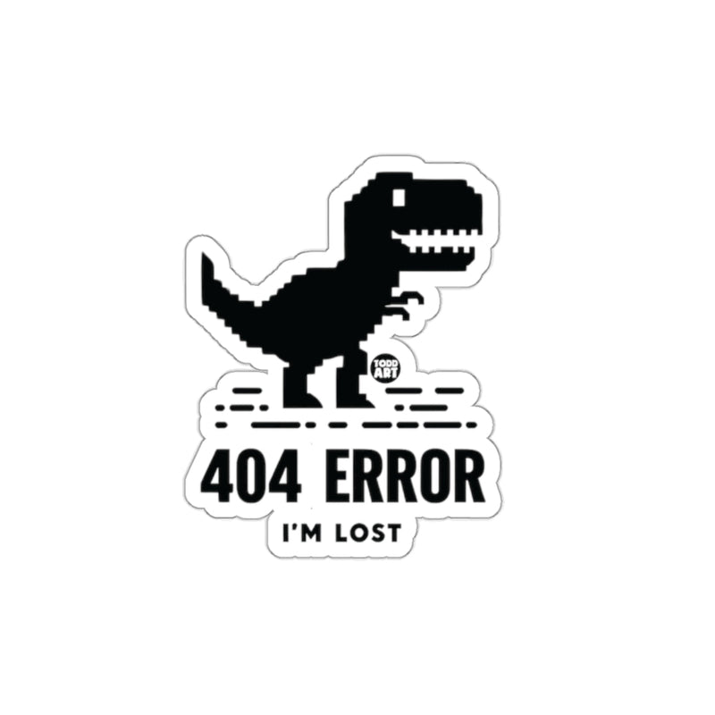 Load image into Gallery viewer, Dinosaur 404 Error I'm Lost Funny Sticker Product
