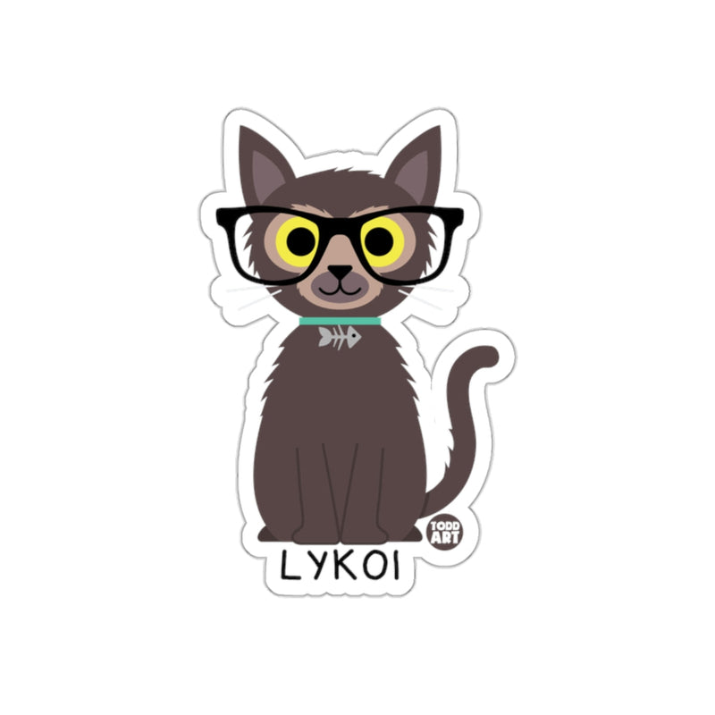 Load image into Gallery viewer, Cute Lykoi Cat with Glasses Design Sticker Decal
