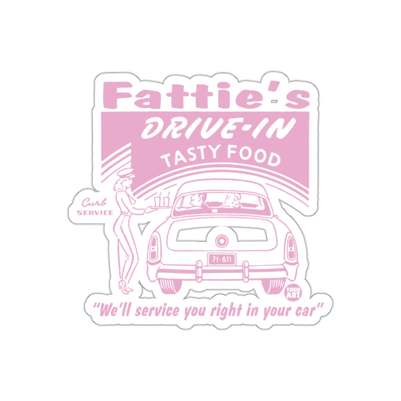 Load image into Gallery viewer, Fatties Drive In Tasty Food Retro Design sticker

