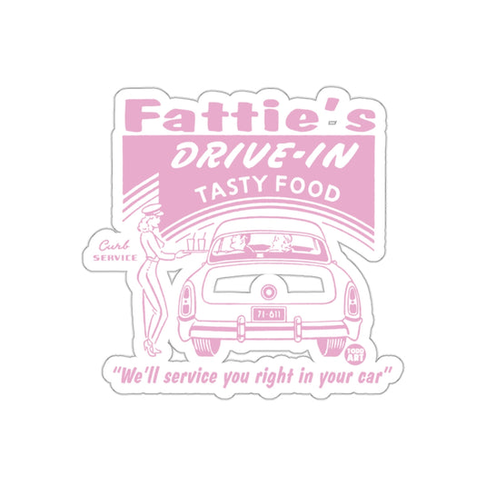 Fatties Drive In Tasty Food Retro Design sticker