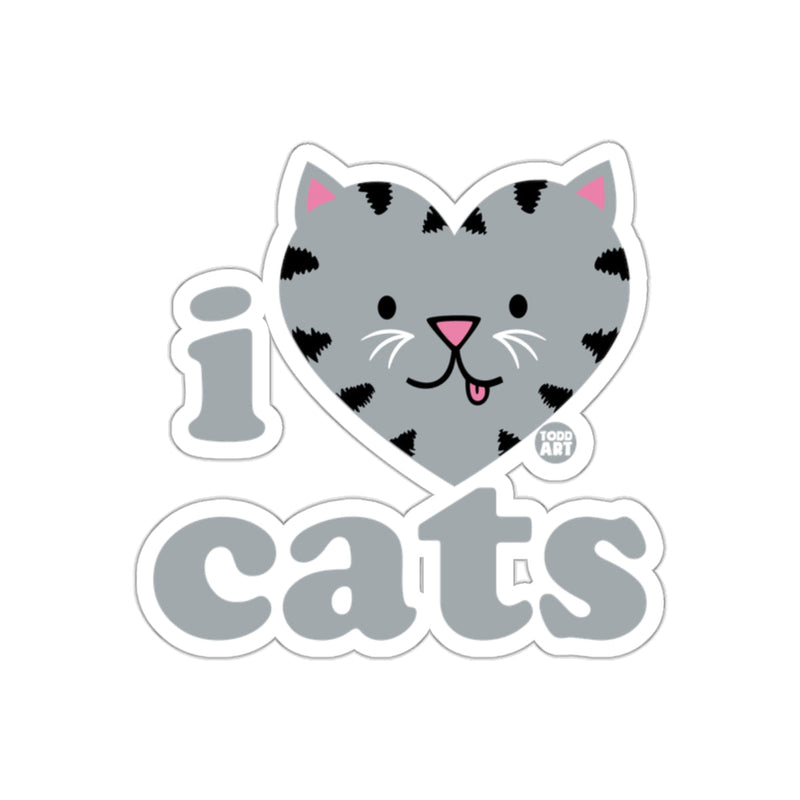 Load image into Gallery viewer, I Love Cats Cute Heart Shaped Face Design Sticker
