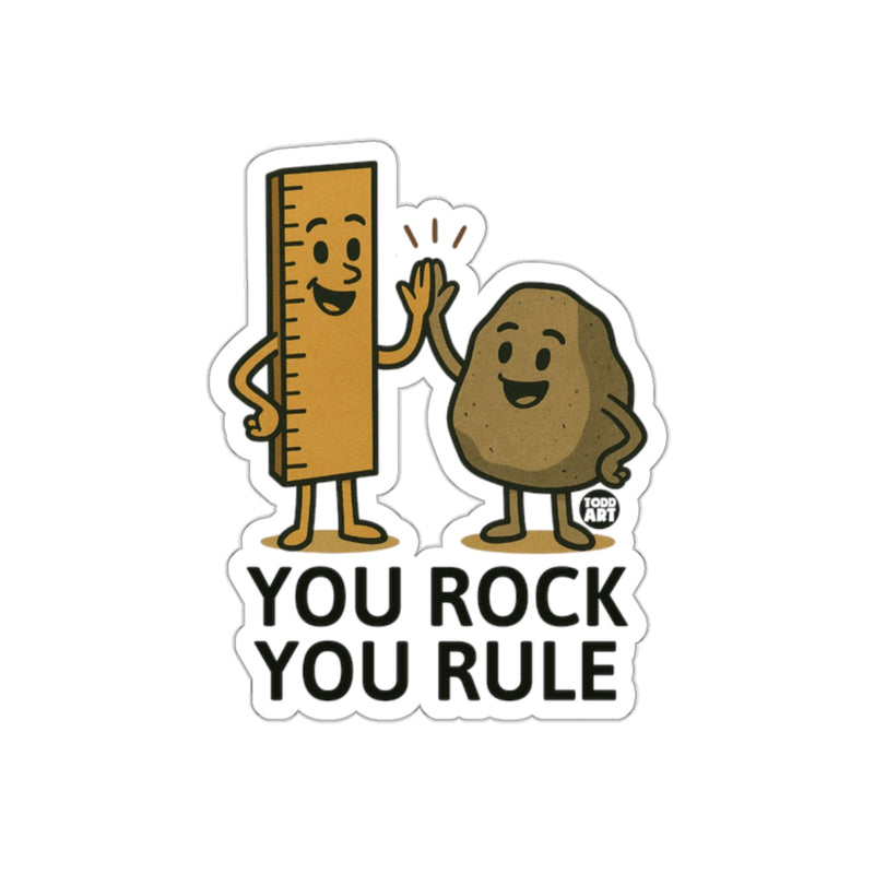 Load image into Gallery viewer, You Rock You Rule Funny High Five Sticker'

