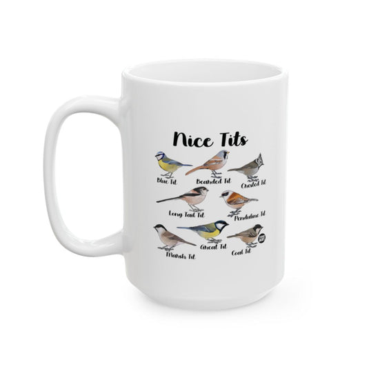 Funny Bird Illustrations Nice Tits Coffee Mug