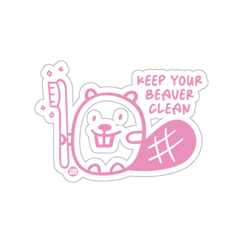 Load image into Gallery viewer, Keep Your Beaver Clean Toothbrush Sticker
