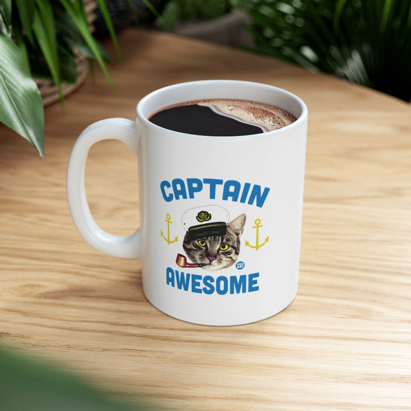 Load image into Gallery viewer, Captain Awesome Cat with Sailor Hat Mug
