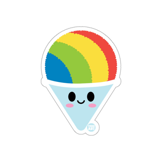 Cute Rainbow Snow Cone Character Sticker