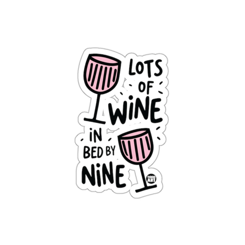 Load image into Gallery viewer, Lots of Wine in Bed by Nine Sticker Fun Design

