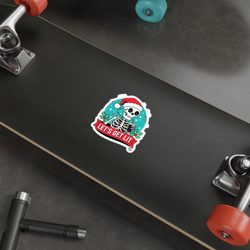 Load image into Gallery viewer, LET'S GET LIT Santa Skeleton Christmas Holiday 
