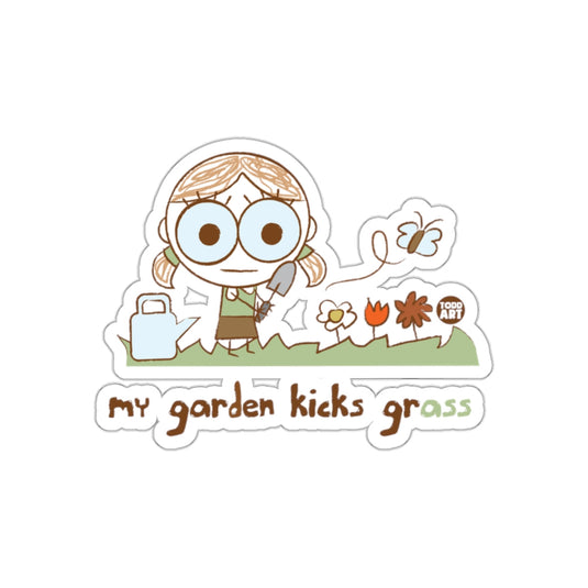 My Garden Kicks Grass Fun Sticker Gardening