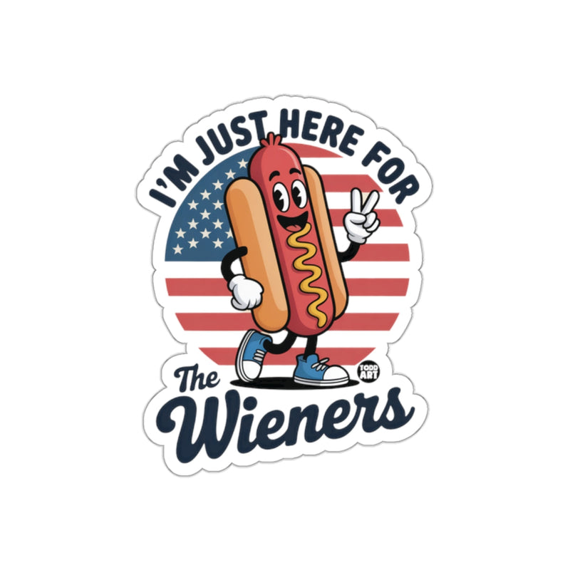 Load image into Gallery viewer, I'm Just Here For The Wieners Sticker Product
