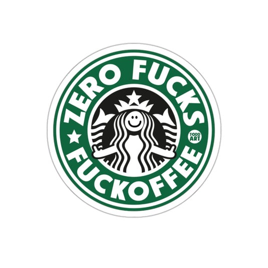 Zero Fucks Fuckoffee Parody Sticker for Coffee Lovers