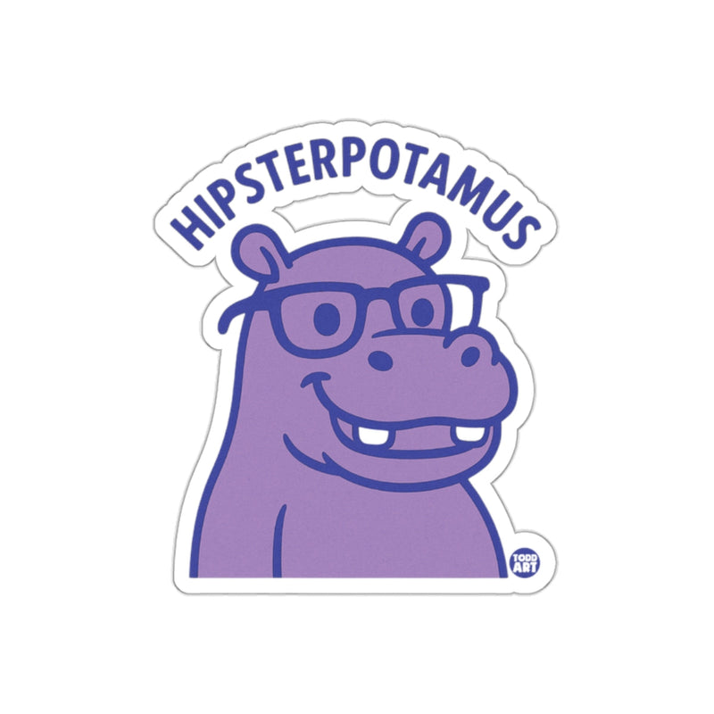 Load image into Gallery viewer, Hipsterpotamus Cartoon Design Hippo Sticker

