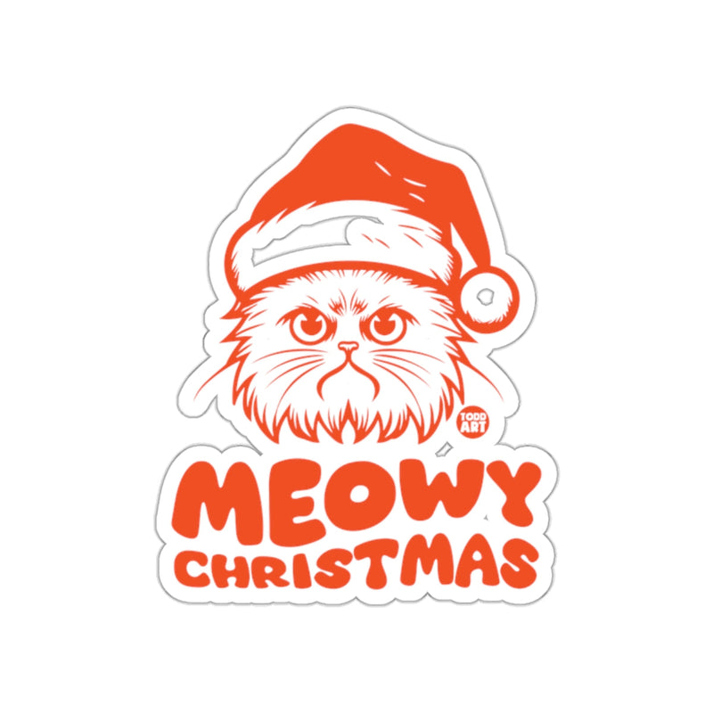 Load image into Gallery viewer, Meowy Christmas Festive Cat Sticker for Holiday Season
