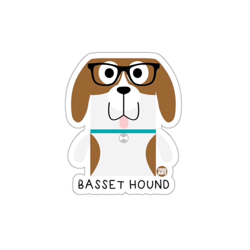 Load image into Gallery viewer, Cute Cartoon Basset Hound with Glasses Sticker
