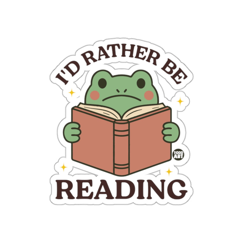 Load image into Gallery viewer, I'd Rather Be Reading Cute Frog Sticker Product
