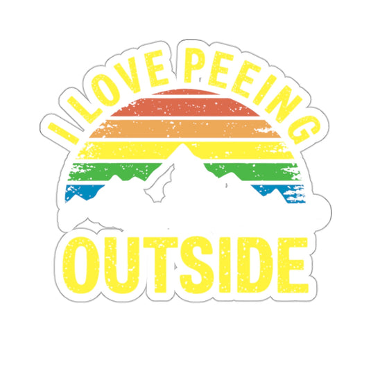 I Love Peeing Outside Mountain Scene Funny sticker
