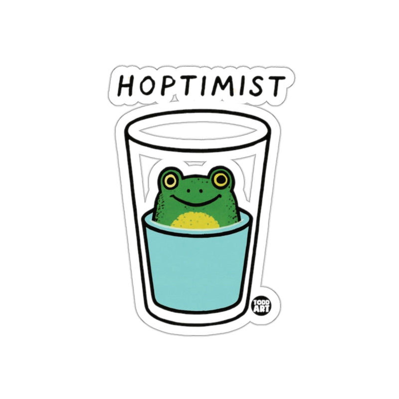 Load image into Gallery viewer, Hoptimist Frog in a Glass Sticker by Todd Art
