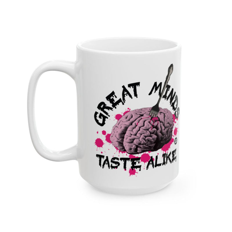 Load image into Gallery viewer, Great Minds Taste Alike Mug with Brain Design
