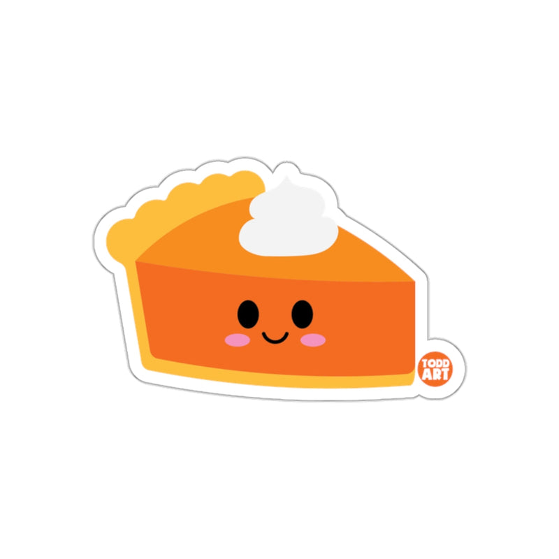 Load image into Gallery viewer, Cute Smiling Pumpkin Pie with Whipped Cream Sticker
