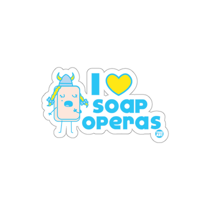 Load image into Gallery viewer, I Love Soap Operas with Viking Hat Sticker
