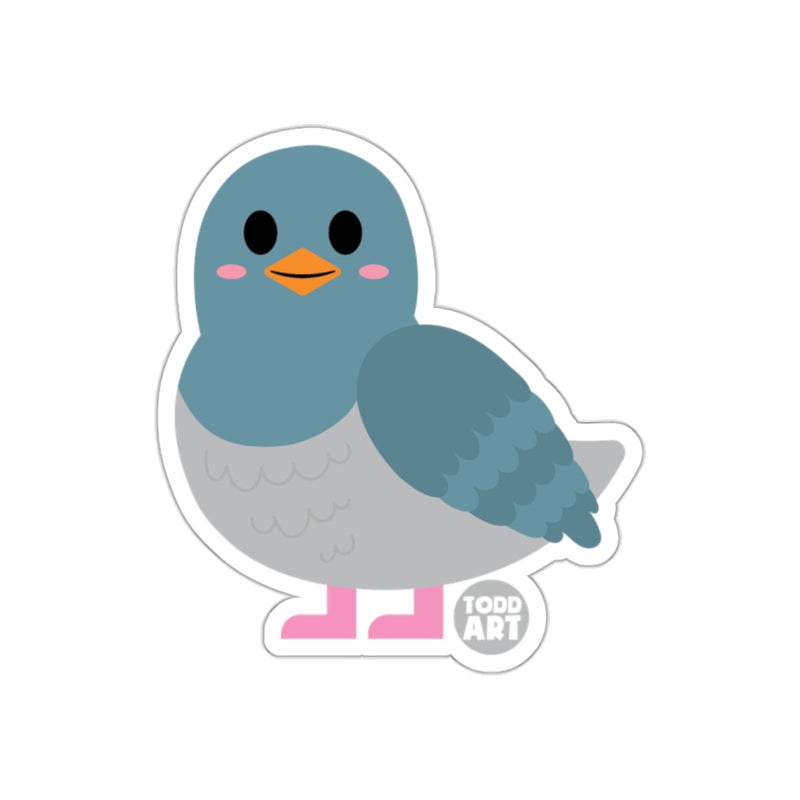 Load image into Gallery viewer, Cute Todd Art Pigeon Sticker with Pink Cheeks Sticker
