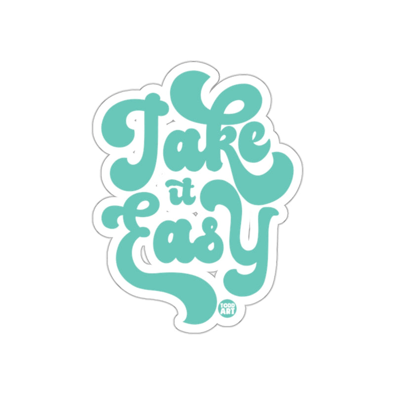 Load image into Gallery viewer, Take It Easy White and Teal Sticker Product
