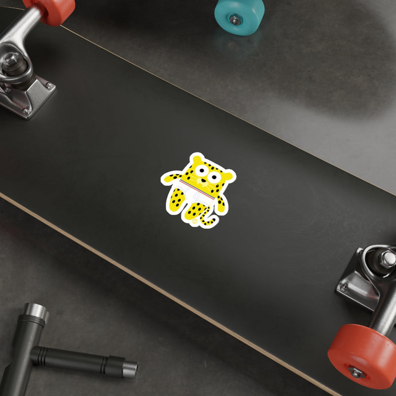 Load image into Gallery viewer, Cute Yellow Leopard Sticker for Skateboard or Laptop
