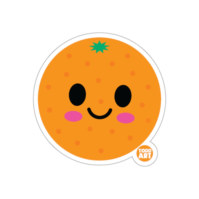 Load image into Gallery viewer, Cute Smiling Orange Face Sticker by Todd Art
