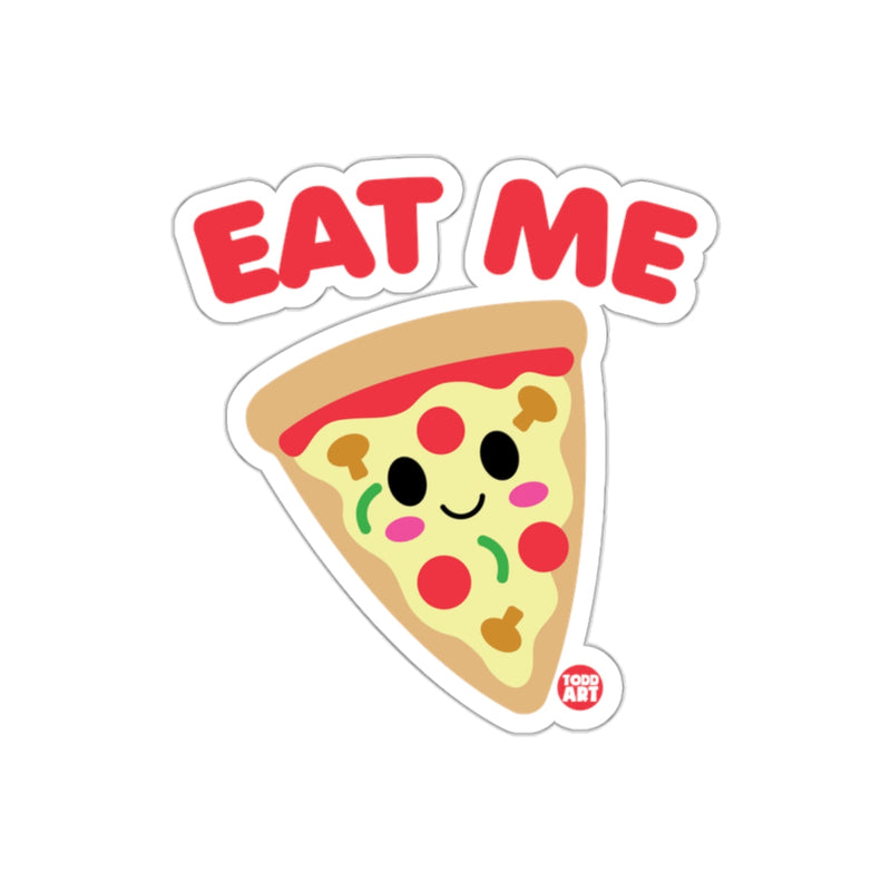 Load image into Gallery viewer, Cute Kawaii Pizza Slice and Eat Me Text Graphic sticker
