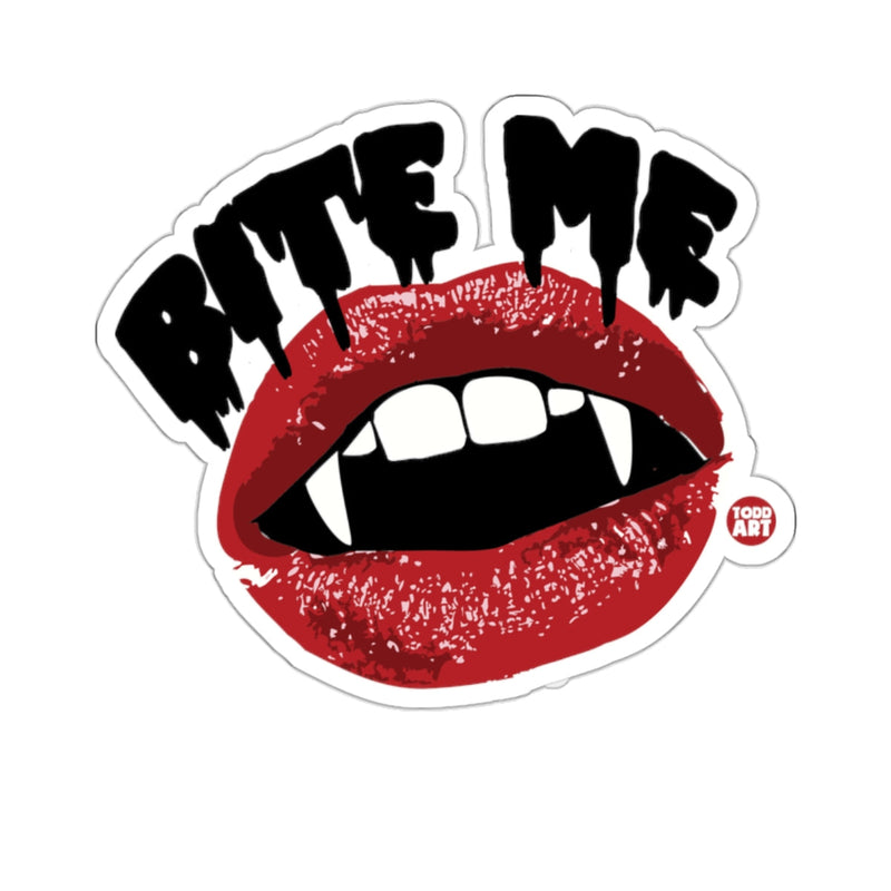 Load image into Gallery viewer, Vampire Lips Fangs Drippy Bite Me Text Goth 
