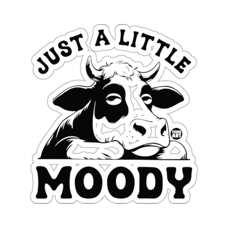 Load image into Gallery viewer, Just A Little Moody Black White Cow Illustration 
