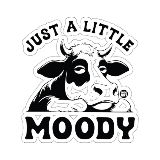 Just A Little Moody Black White Cow Illustration 