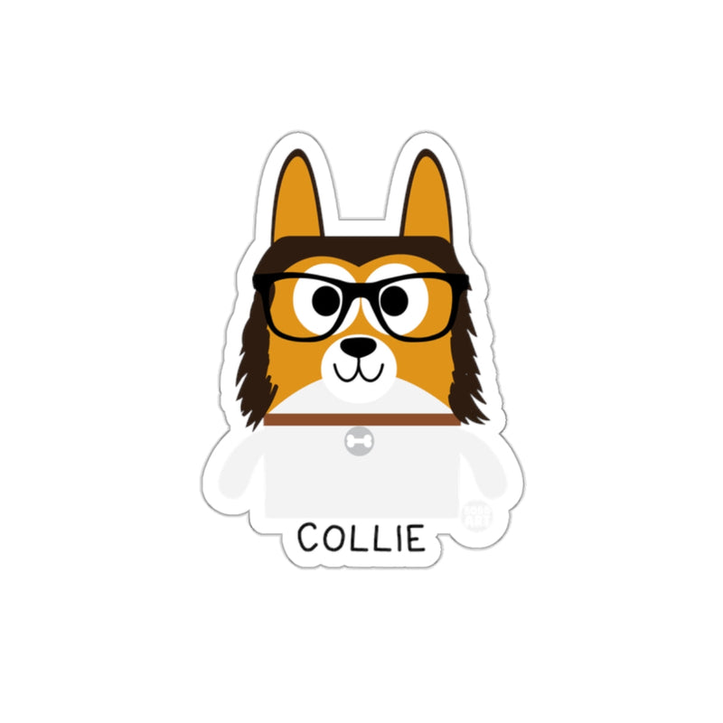 Load image into Gallery viewer, Cute Collie Cartoon with Glasses Sticker Product
