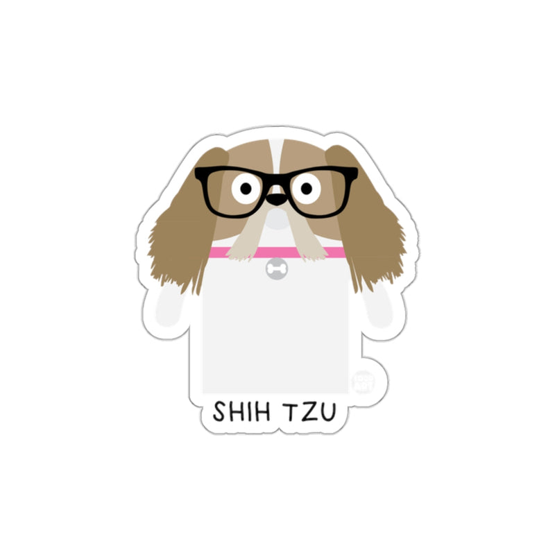 Load image into Gallery viewer, Cute Glasses-Wearing Shih Tzu Dog Sticker Product
