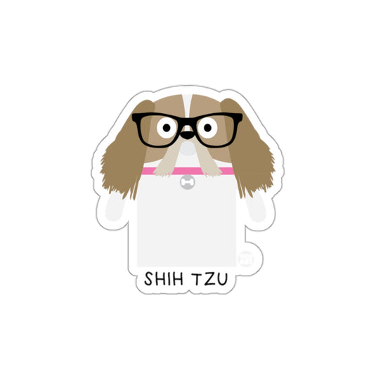 Cute Glasses-Wearing Shih Tzu Dog Sticker Product