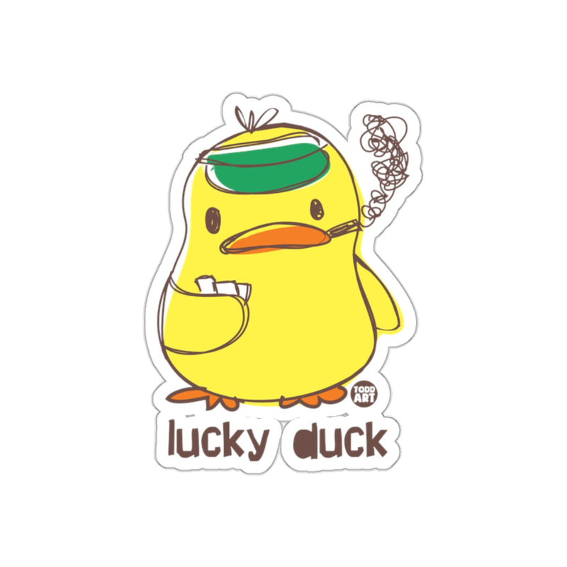 Load image into Gallery viewer, Todd Art Presents the Lucky Duck Smoking Drawing sticker
