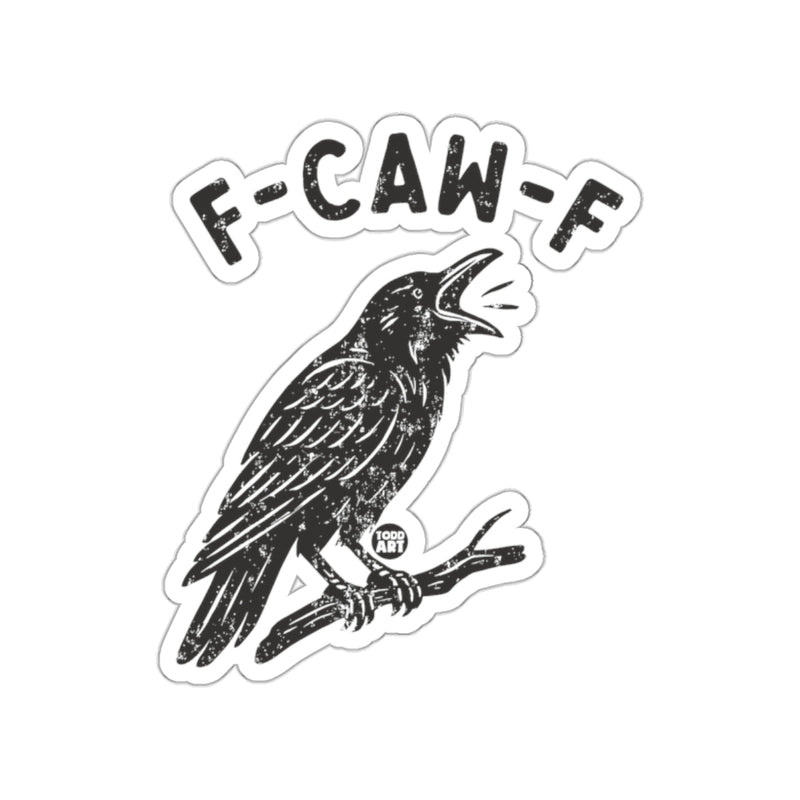Load image into Gallery viewer, Vintage Style Crow F-CAW-F Humorous Sticker Design
