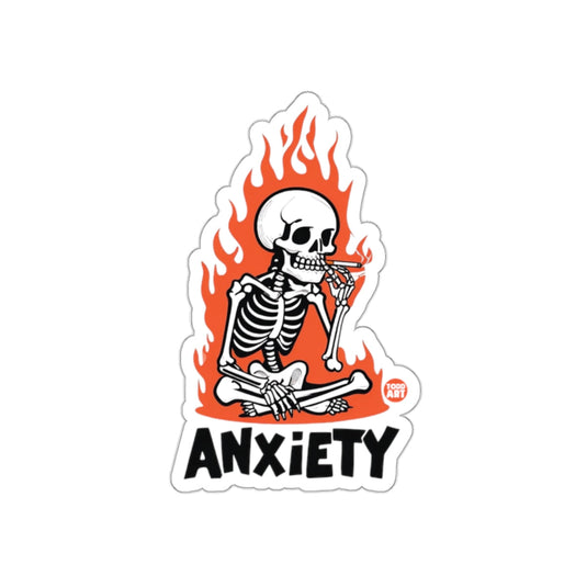 Skeleton Smoking Cigarette on Fire Anxiety Image sticker