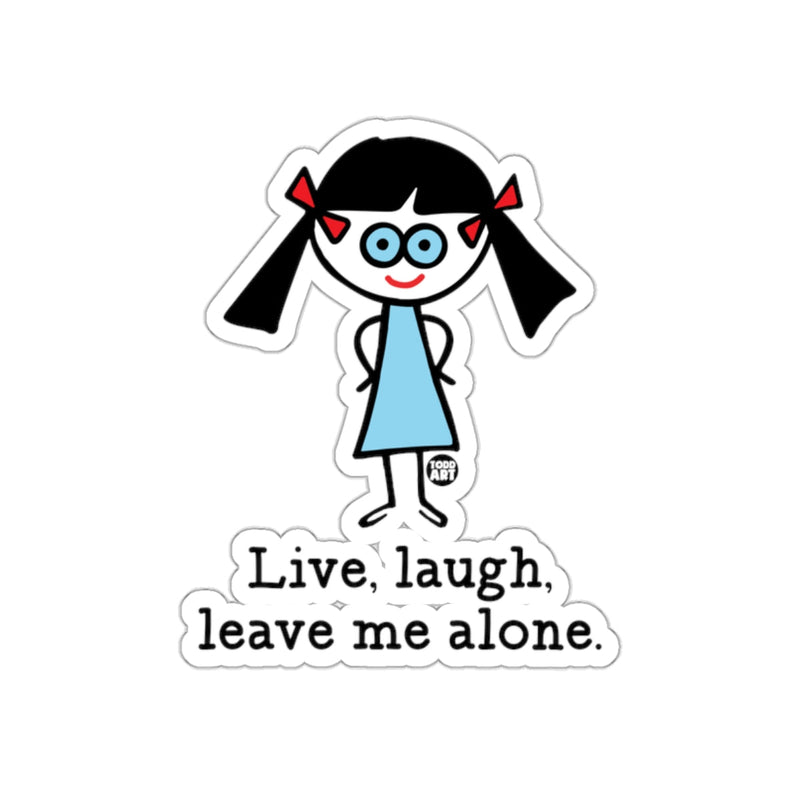 Load image into Gallery viewer, Live laugh leave me alone sticker with red bows
