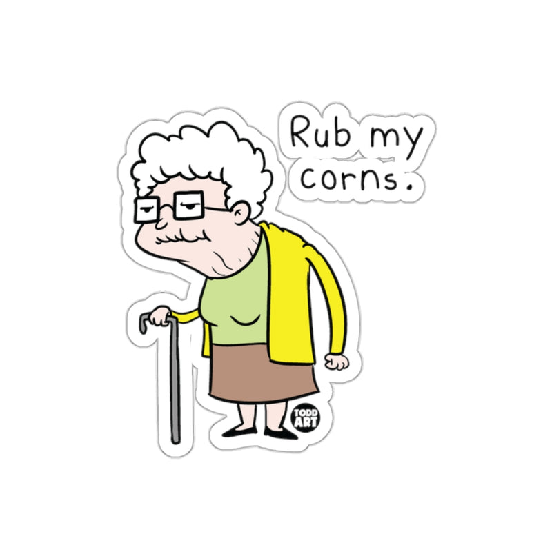 Load image into Gallery viewer, Rub My Corns Elderly Woman with Cane Sticker
