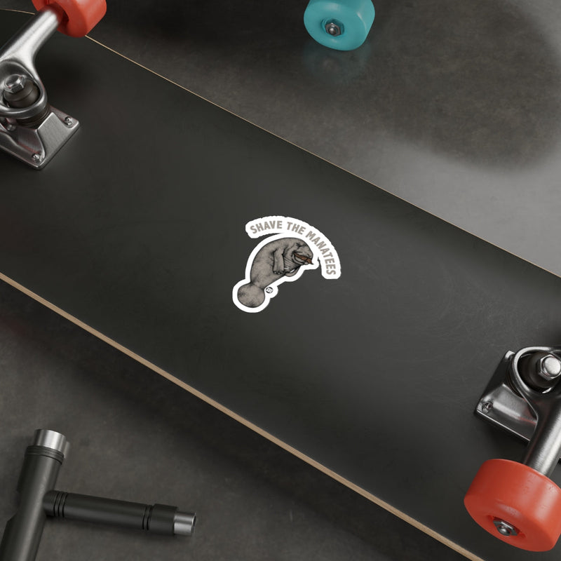 Load image into Gallery viewer, Shave the Manatees Skateboard with Sticker Decor
