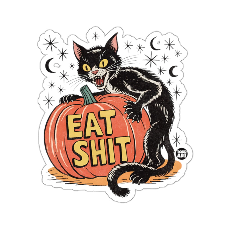 Load image into Gallery viewer, Black Cat Pumpkin Eat Shit Halloween Stars Moons 
