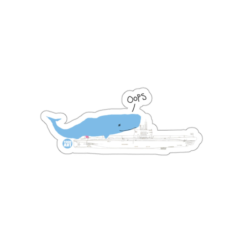 Load image into Gallery viewer, Oops Whale Cute Funny Submarine Sticker
