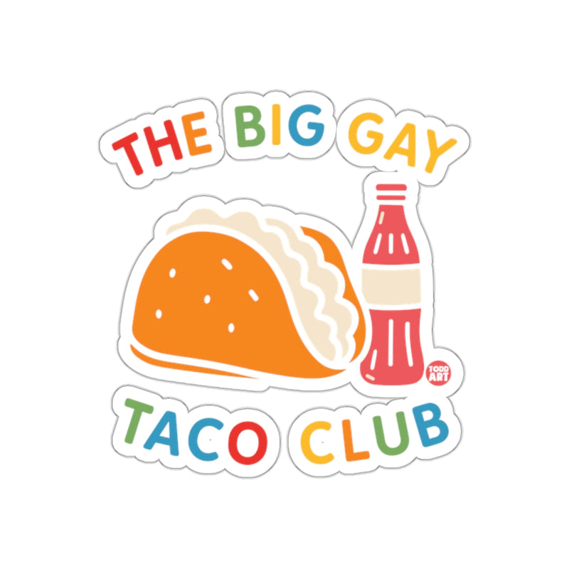 Load image into Gallery viewer, The Big Gay Taco Club Sticker Colorful Fun Design
