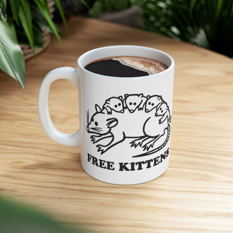 Load image into Gallery viewer, Funny Rat Illustration with Free Kittens Text Mug
