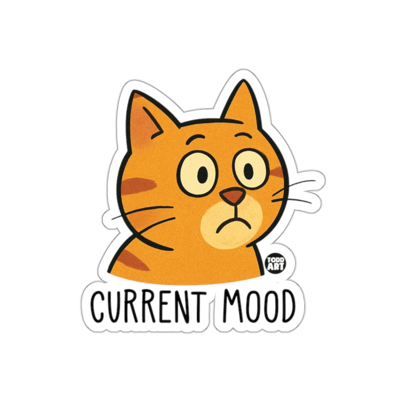 Load image into Gallery viewer, Orange Cat Current Mood from Todd Art Unique sticker
